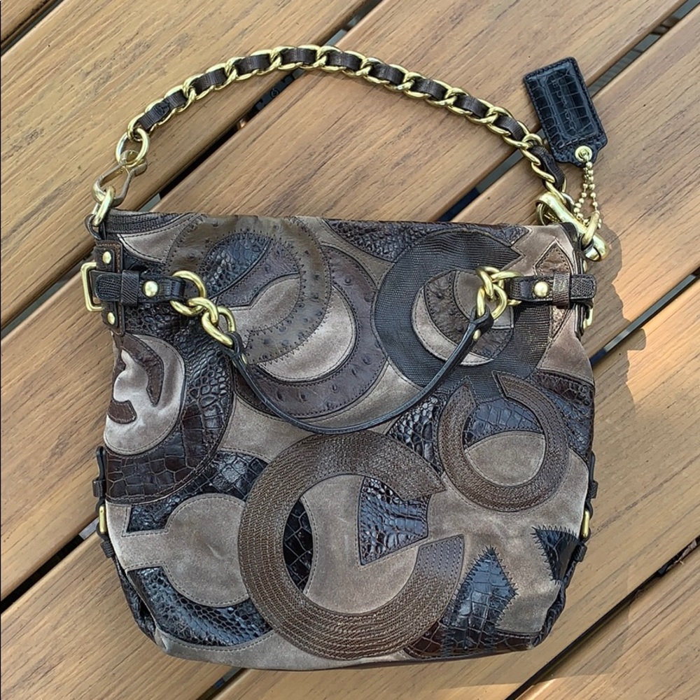 Coach 1941 Suede & Leather patchwork purse